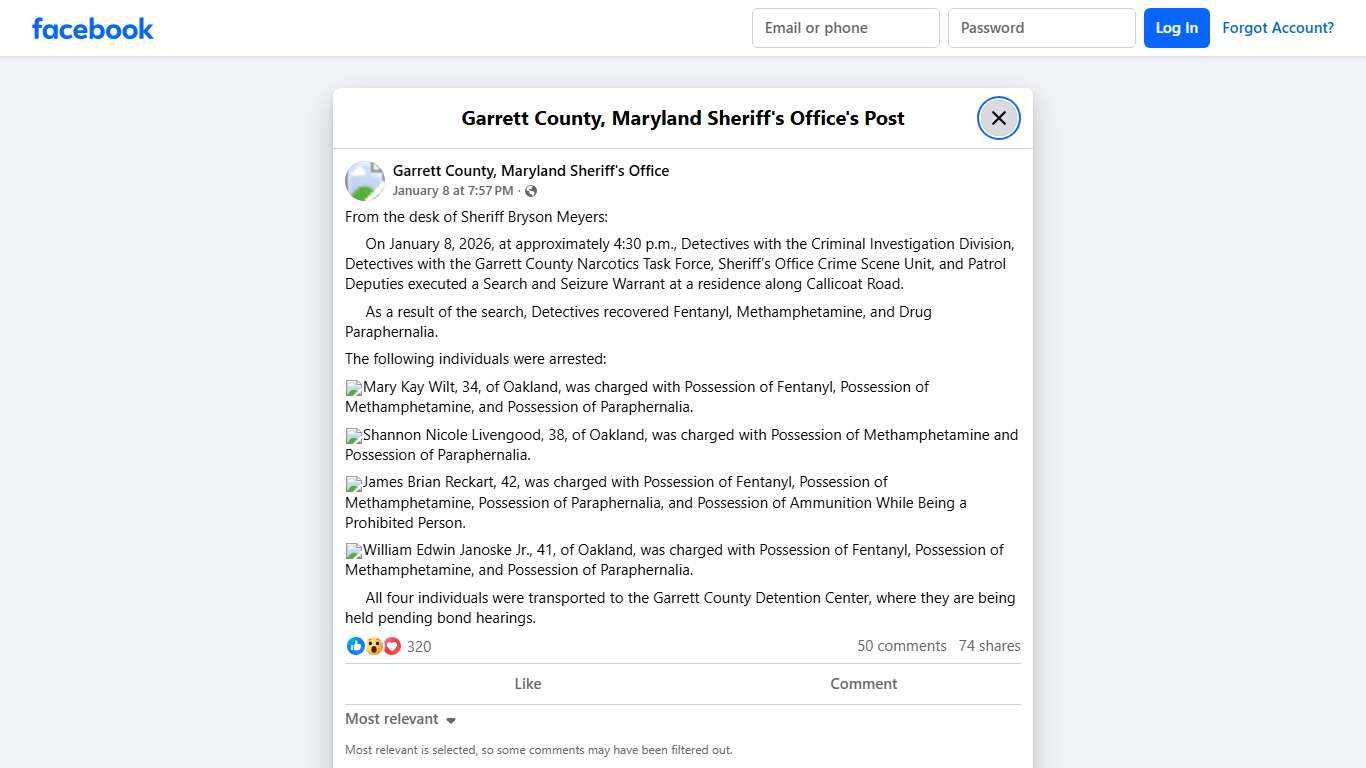 From the desk... - Garrett County, Maryland Sheriff's Office Facebook