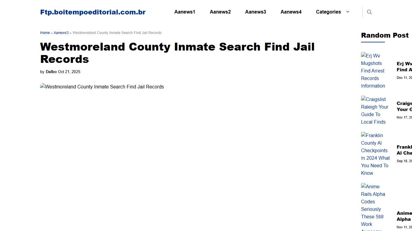 Westmoreland County Inmate Search Find Jail Records